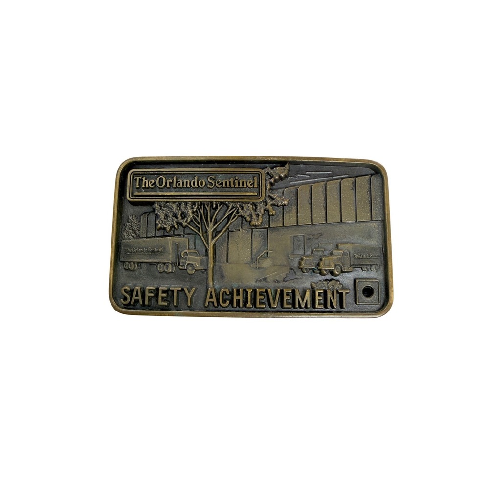 Vintage Orlando Sentinel Safety Achievement Buckle Award‎ Trucking Newspaper